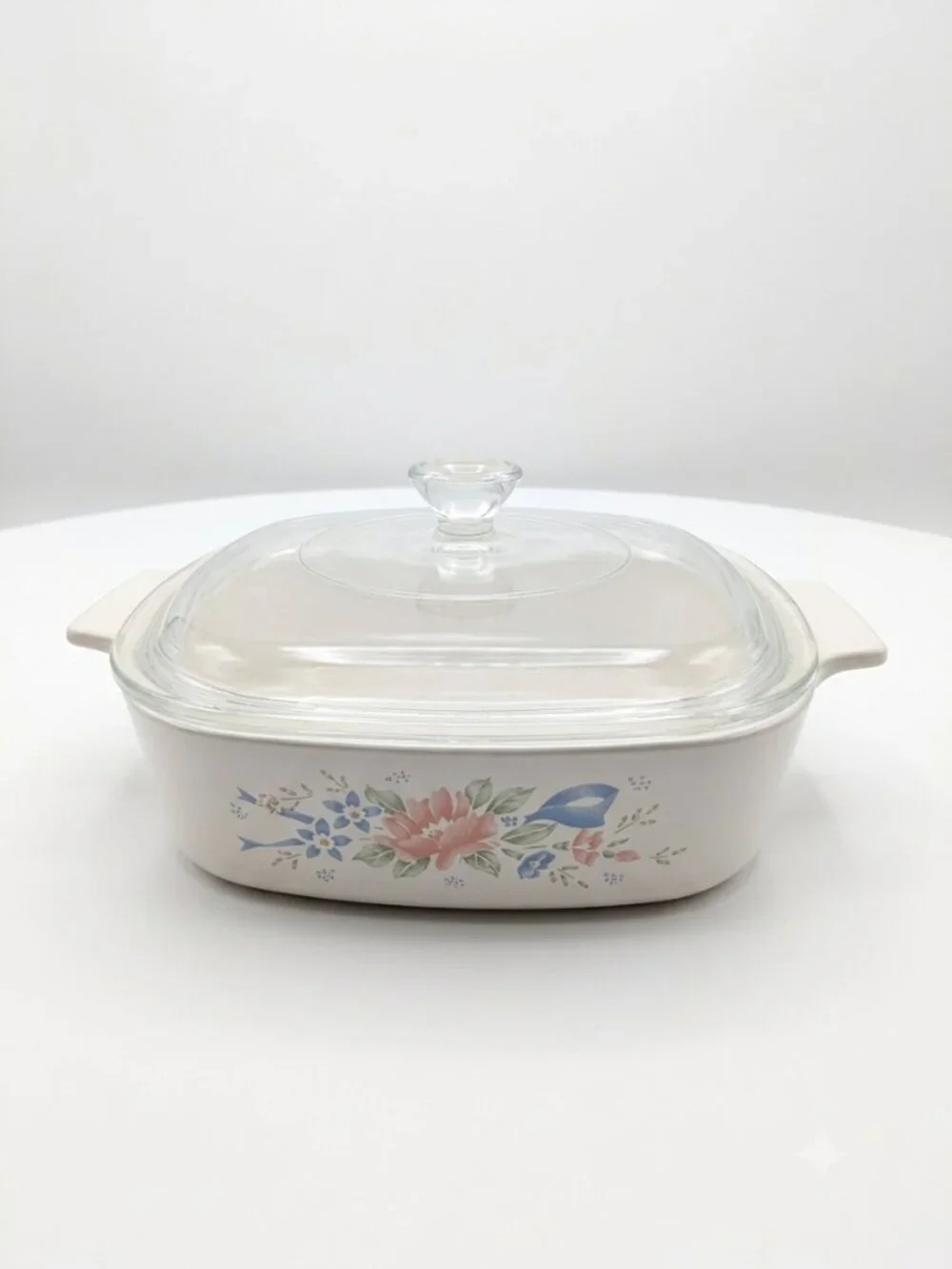 VTG 1980s Corning Ware English Meadow 1L Casserole Dish A-1-B Pyrex Lid P-7-C